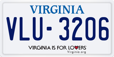 VA license plate VLU3206