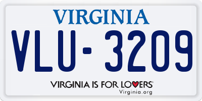 VA license plate VLU3209