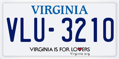VA license plate VLU3210