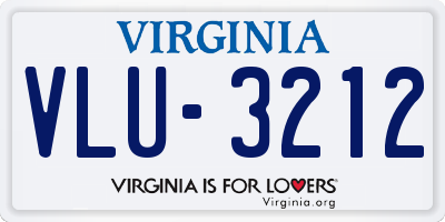 VA license plate VLU3212