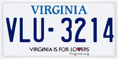 VA license plate VLU3214