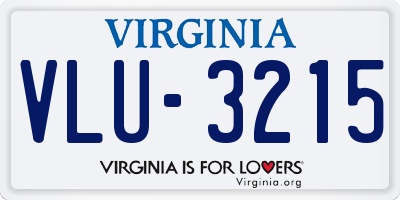 VA license plate VLU3215