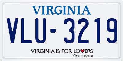 VA license plate VLU3219
