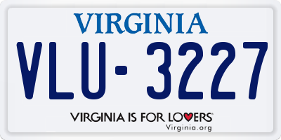 VA license plate VLU3227