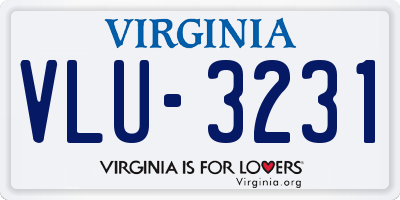 VA license plate VLU3231