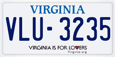 VA license plate VLU3235