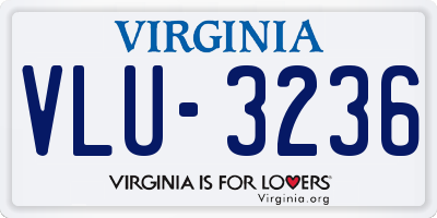 VA license plate VLU3236