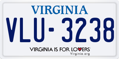VA license plate VLU3238
