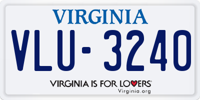 VA license plate VLU3240