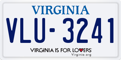 VA license plate VLU3241