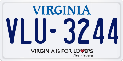 VA license plate VLU3244