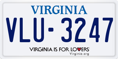 VA license plate VLU3247
