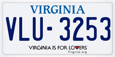 VA license plate VLU3253