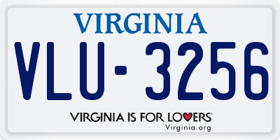 VA license plate VLU3256