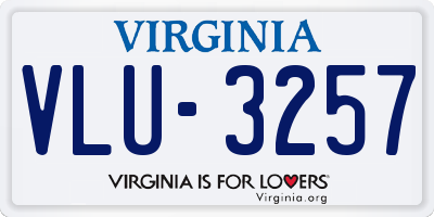 VA license plate VLU3257