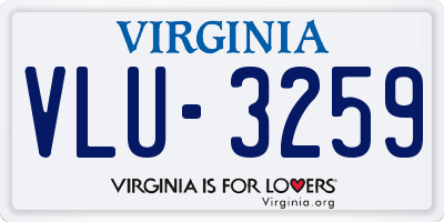VA license plate VLU3259