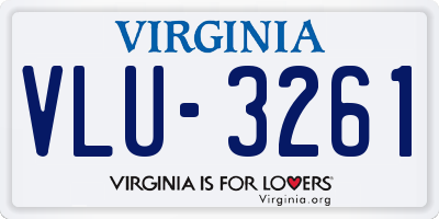 VA license plate VLU3261