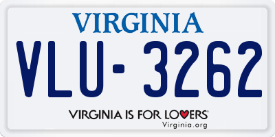 VA license plate VLU3262