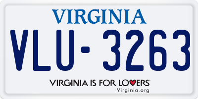 VA license plate VLU3263