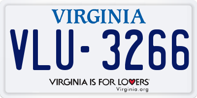 VA license plate VLU3266