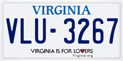 VA license plate VLU3267