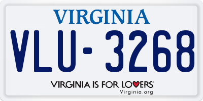 VA license plate VLU3268