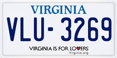 VA license plate VLU3269