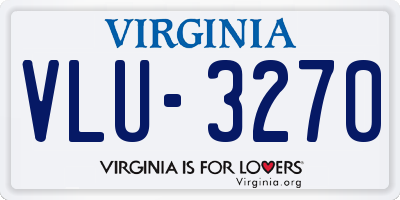 VA license plate VLU3270