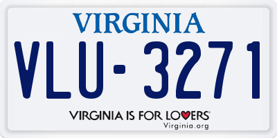 VA license plate VLU3271