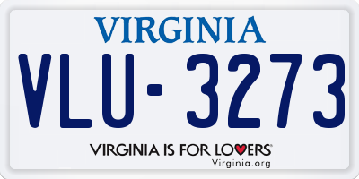 VA license plate VLU3273