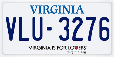 VA license plate VLU3276