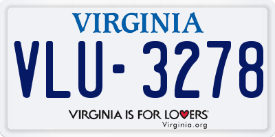 VA license plate VLU3278