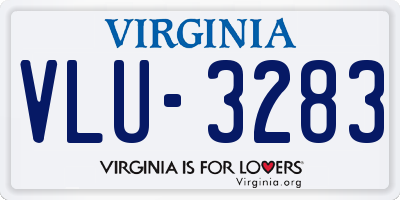 VA license plate VLU3283