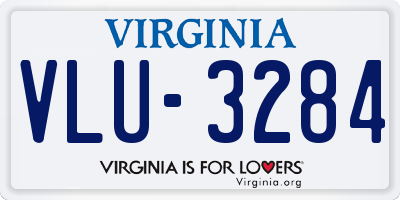 VA license plate VLU3284