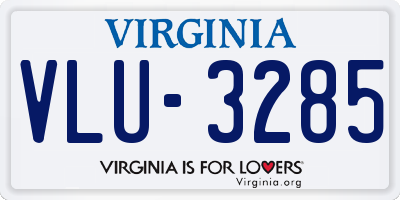 VA license plate VLU3285