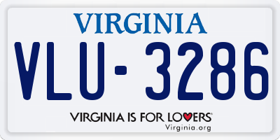 VA license plate VLU3286