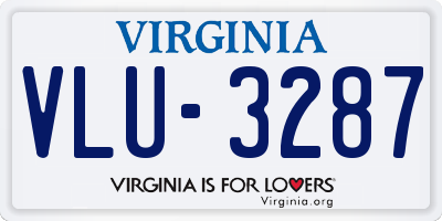 VA license plate VLU3287