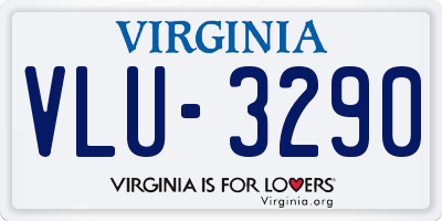 VA license plate VLU3290
