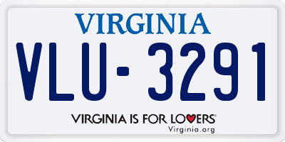 VA license plate VLU3291
