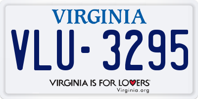 VA license plate VLU3295
