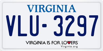 VA license plate VLU3297