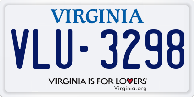 VA license plate VLU3298