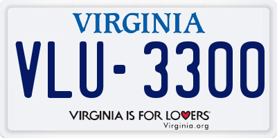 VA license plate VLU3300