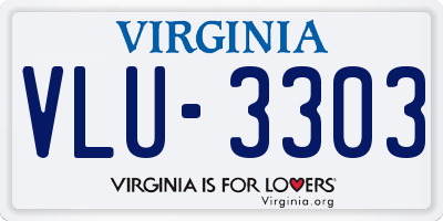 VA license plate VLU3303