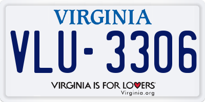 VA license plate VLU3306