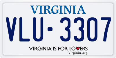 VA license plate VLU3307
