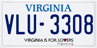 VA license plate VLU3308