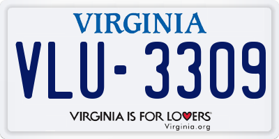 VA license plate VLU3309