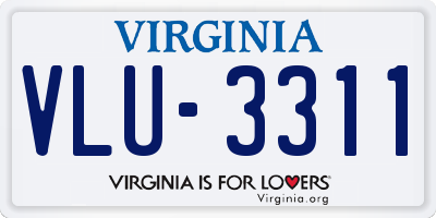 VA license plate VLU3311