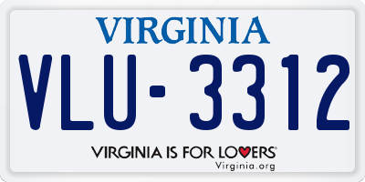 VA license plate VLU3312
